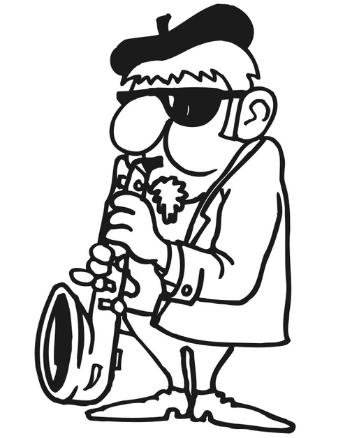 504x628 Sax Player Coloring Page Amp Coloring Book