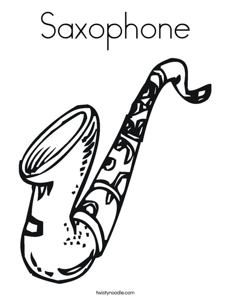 468x605 Saxophone Coloring Page