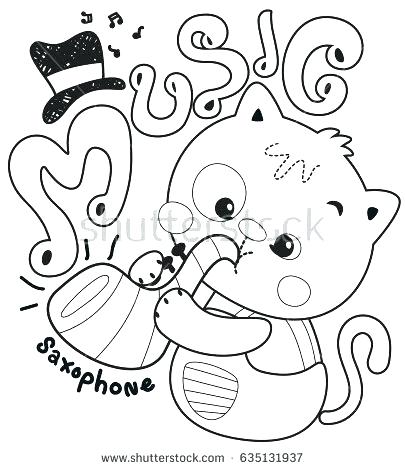 405x470 Saxophone Coloring Pages Best Saxophone Coloring Pages Online