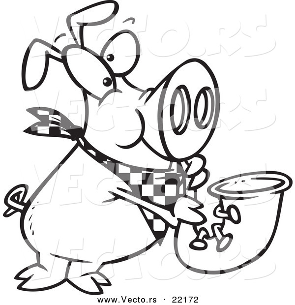 600x620 Vector Of A Cartoon Pig Playing A Saxophone