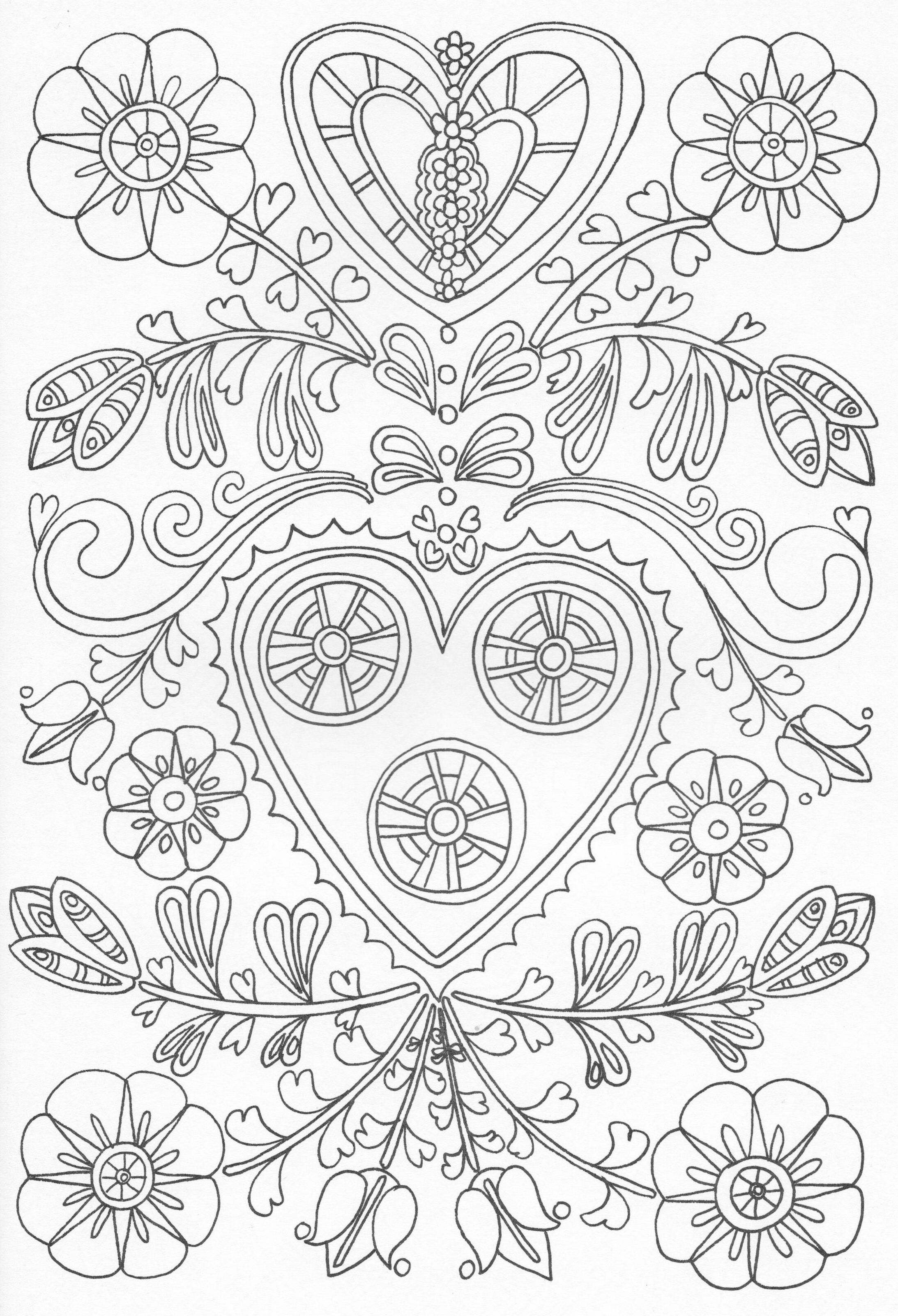 2186x3201 Scandinavian Coloring Book Pg 27 Color Pages, Stencils