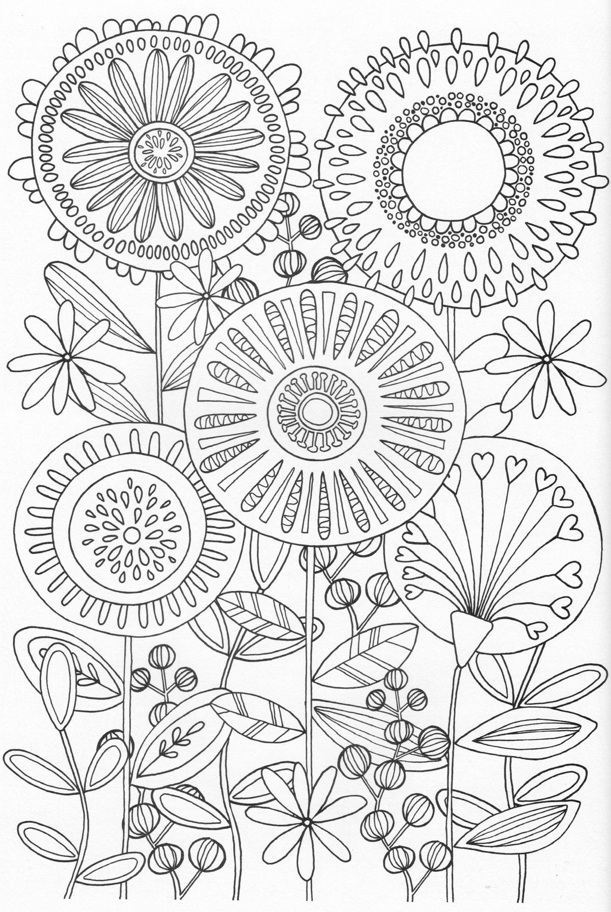 1200x1790 Scandinavian Coloring Book Pg 31 Embroidery