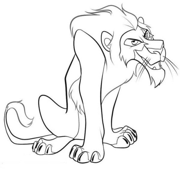 600x565 Evil Scar The Lion King Coloring Page