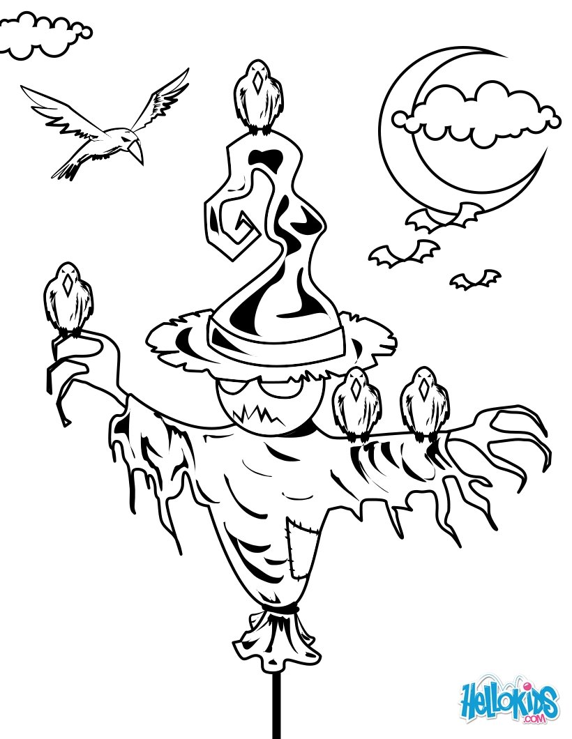 820x1060 Scarecrow Coloring Pages