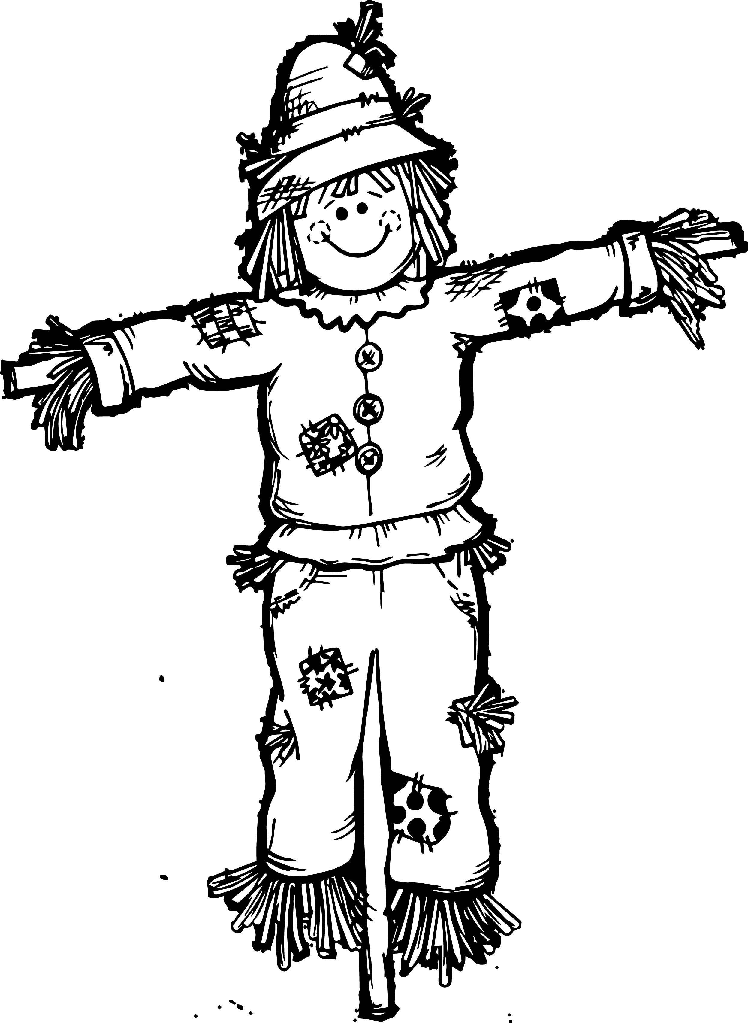 Scarecrow Coloring Pages For Preschool