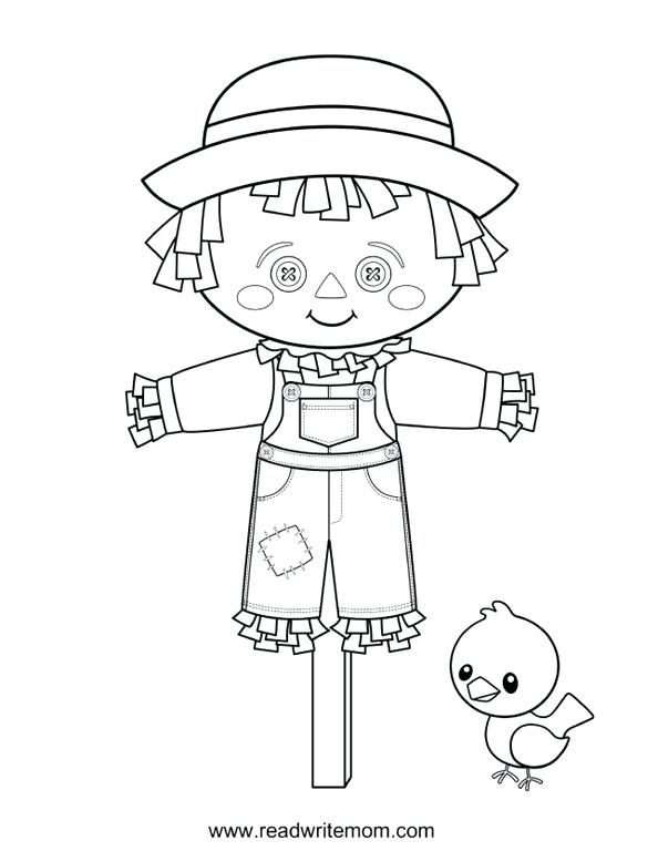 594x768 Scarecrow Coloring Page Scarecrow Coloring Pages Kindergarten