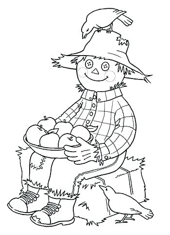 350x482 Scarecrow Coloring Pages Scarecrow Color Pages The Pooh Becomes