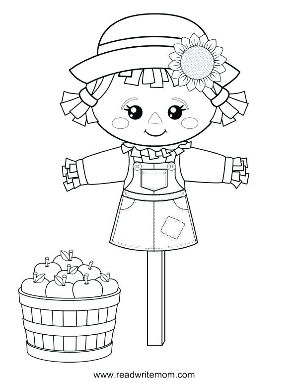 594x768 Scarecrow Coloring Sheet