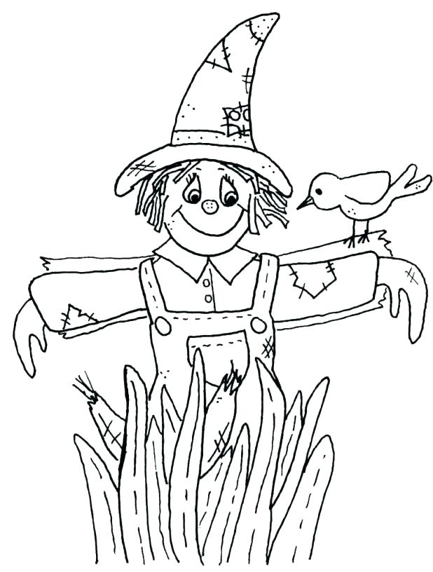 618x816 Girl Scarecrow Coloring Page 2329153