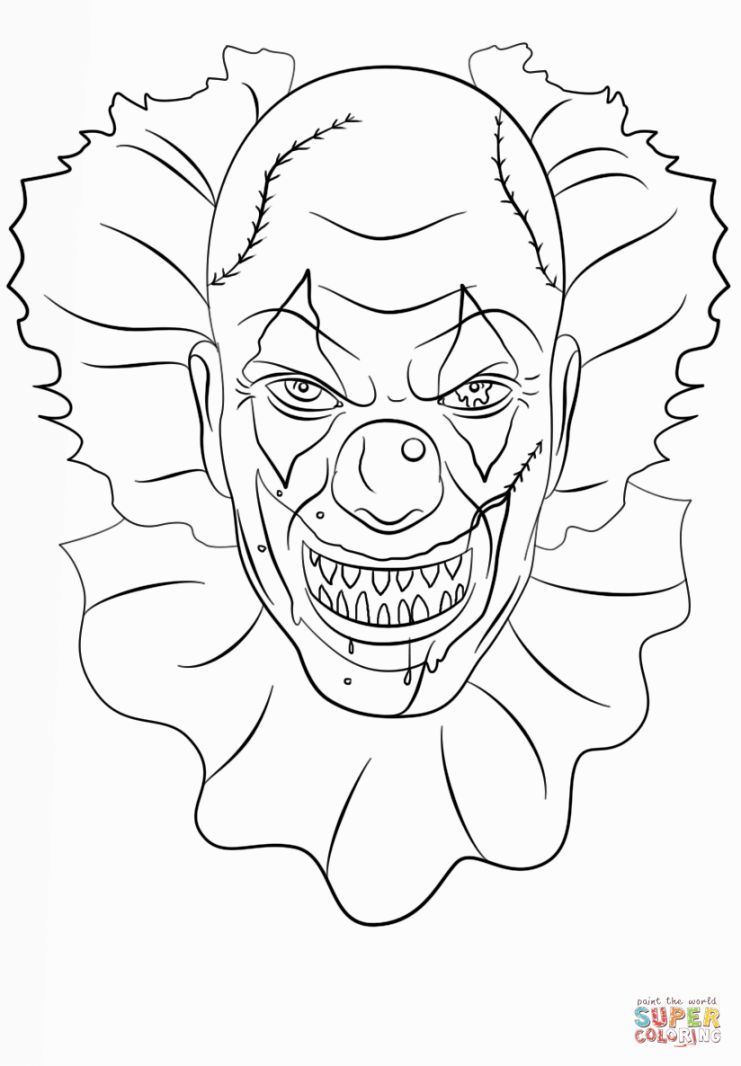 741x1066 Scary Clown Coloring Pages Coloring Pages Scary