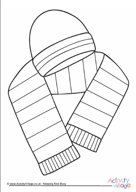 460x649 Hat And Scarf Colouring Page