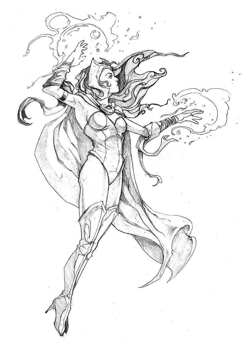 800x1145 Scarlet Witch Coloring Pages