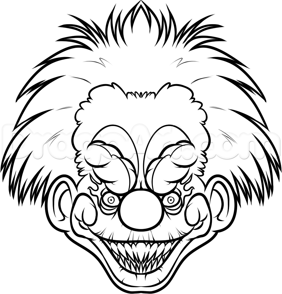 910x947 Scary Clown Coloring Pages