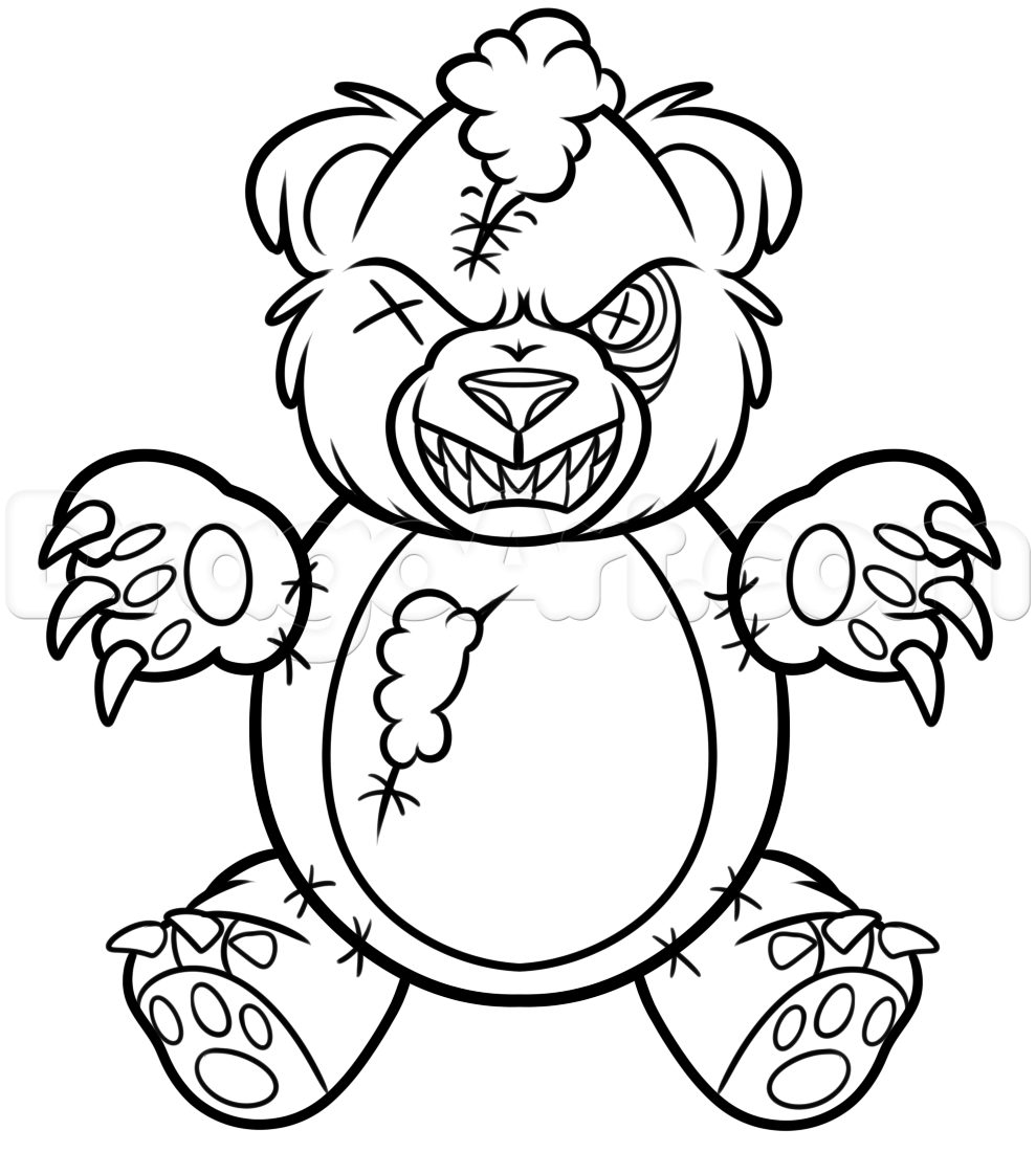 989x1100 Scary Bear Drawings