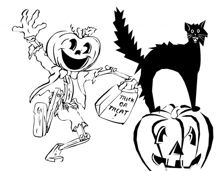 Scary Cat Coloring Pages