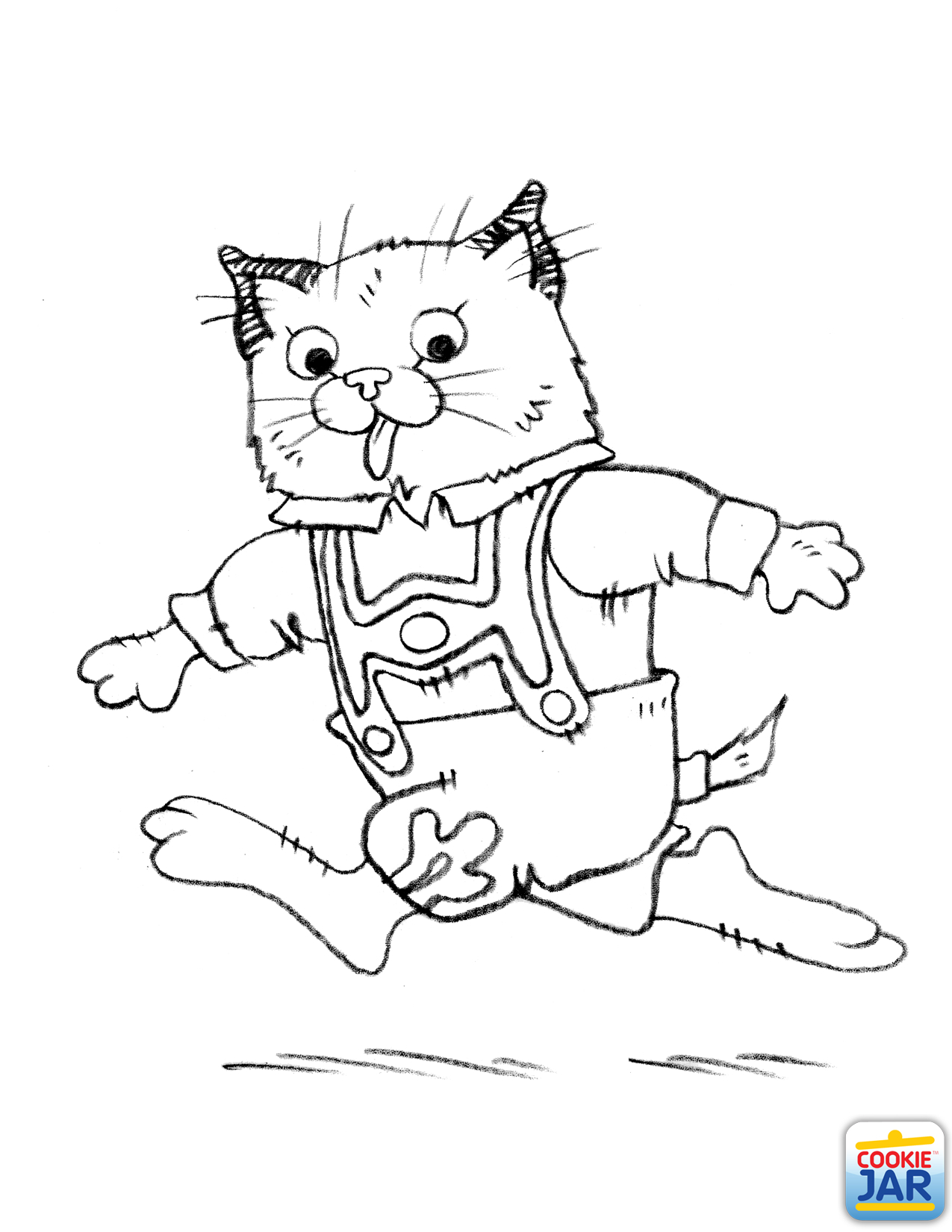 1275x1650 Huckle Cat Coloring Page (A Richard Scary Cat) Adult Coloring
