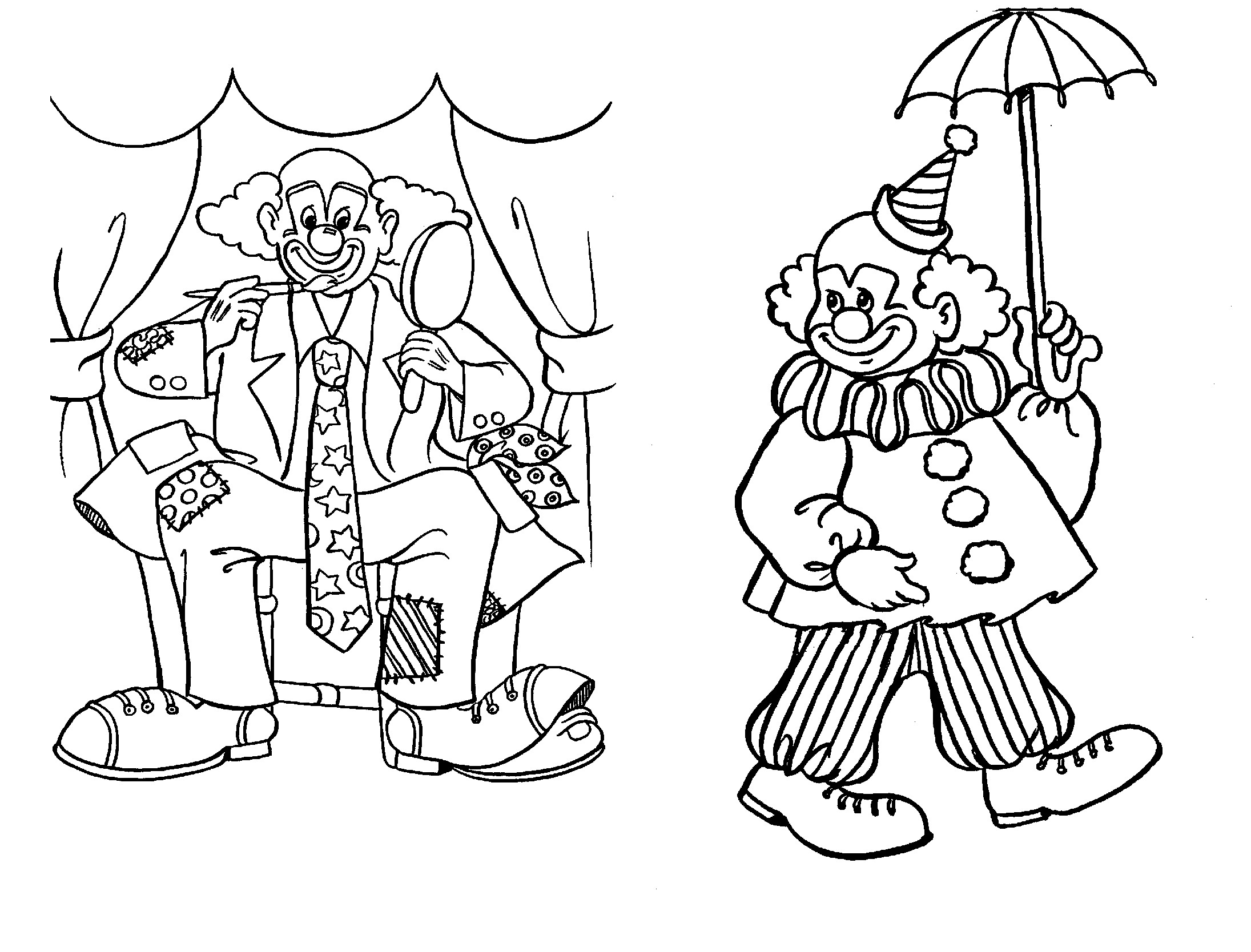 2191x1668 Sweet Looking Clown Printable Coloring Pages Scary Clowns Beach