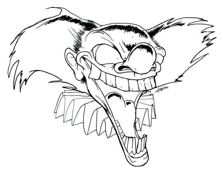 736x568 Coloring Pages Of Scary Clowns Scary Clown Coloring Pages Scary