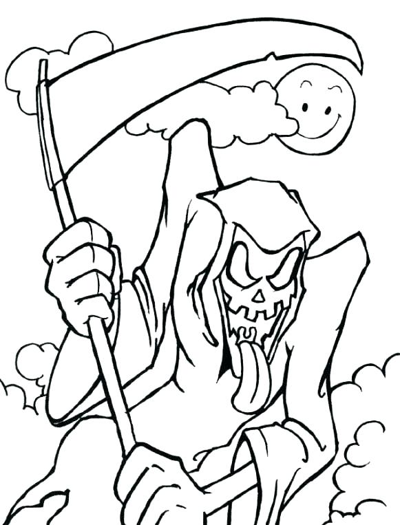 581x763 Scary Halloween Coloring Pages Scary Tree Coloring Pages Super