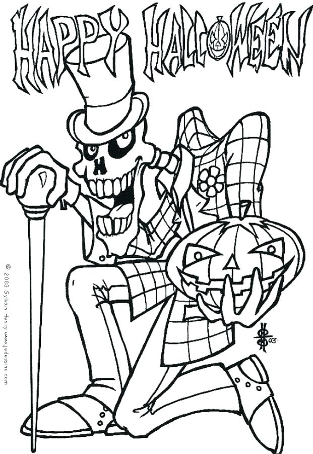 621x900 Scary Halloween Printable Coloring Pages