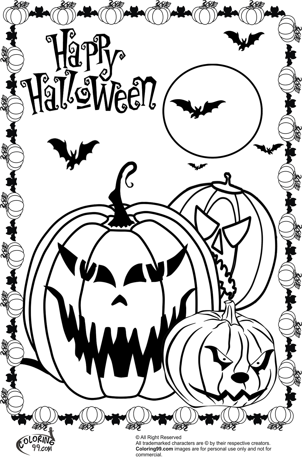 980x1500 Scary Halloween Pumpkin Coloring Pages Team Colors