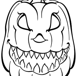 268x268 Scary Pumpkin Coloring Page Archives