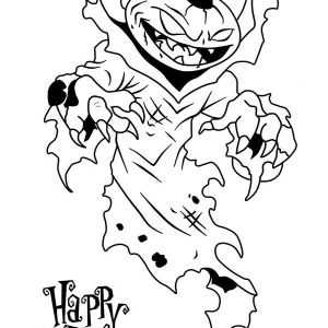 300x300 Scary Pumpkin Man Drawing
