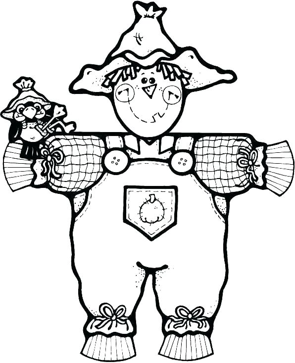 596x734 Free Scarecrow Coloring Pages Scarecrow Coloring Page Scarecrow