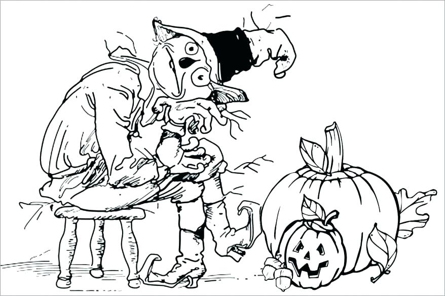 878x584 Scarecrow Coloring Sheets Printable Coloring Scarecrow Coloring