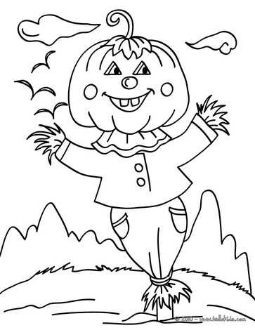 363x470 Scary Scarecrow Coloring Pages