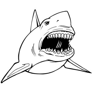 Scary Shark Coloring Pages