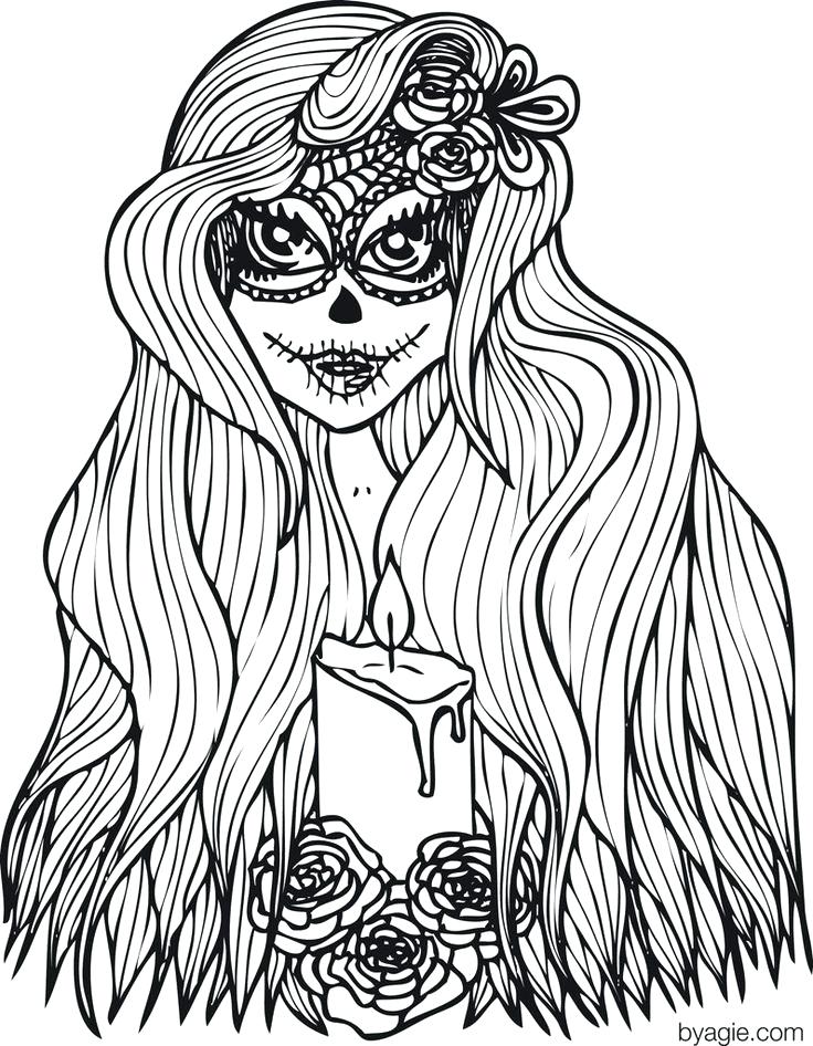 736x946 Free Sugar Skull Coloring Pages Sugar Skull Coloring Pages Free