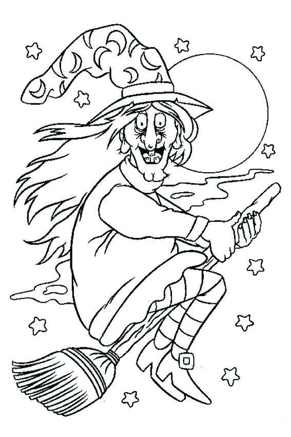 567x850 Elegant Halloween Witch Coloring Pages For Free Witch Coloring