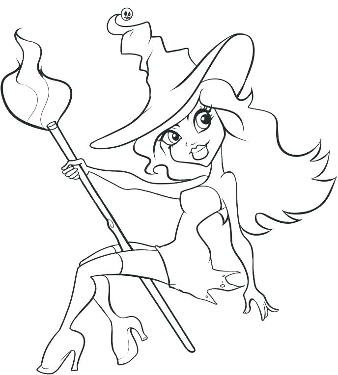 688x764 Halloween Witch Coloring Pages Also Flying Witch Coloring Page 35