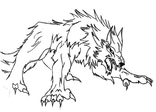 600x431 Werewolf Coloring Pages
