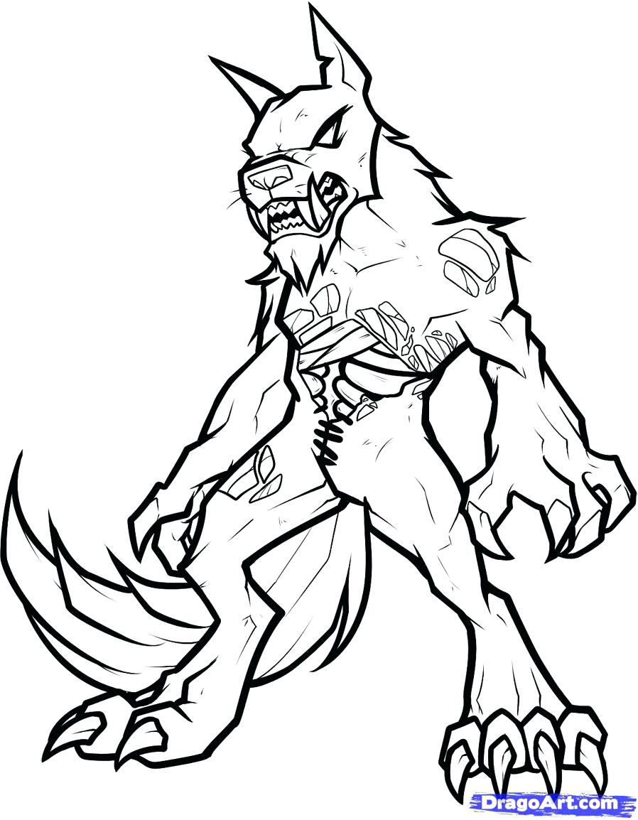 898x1154 Coloring Page ~ Werewolf Coloring Pages Angry Lines By Vampire