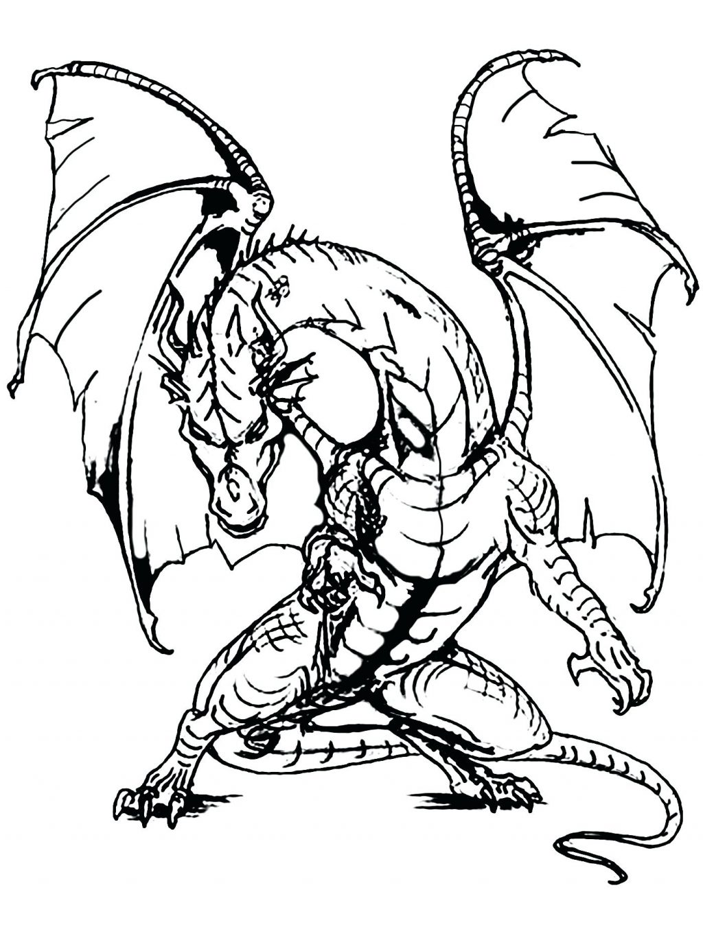 1024x1351 Coloring Page ~ Werewolf Coloring Pages Page Giant Dragon