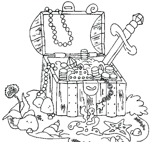 640x595 Scavenger Hunt Coloring Page Treasure Chest Coloring Pages