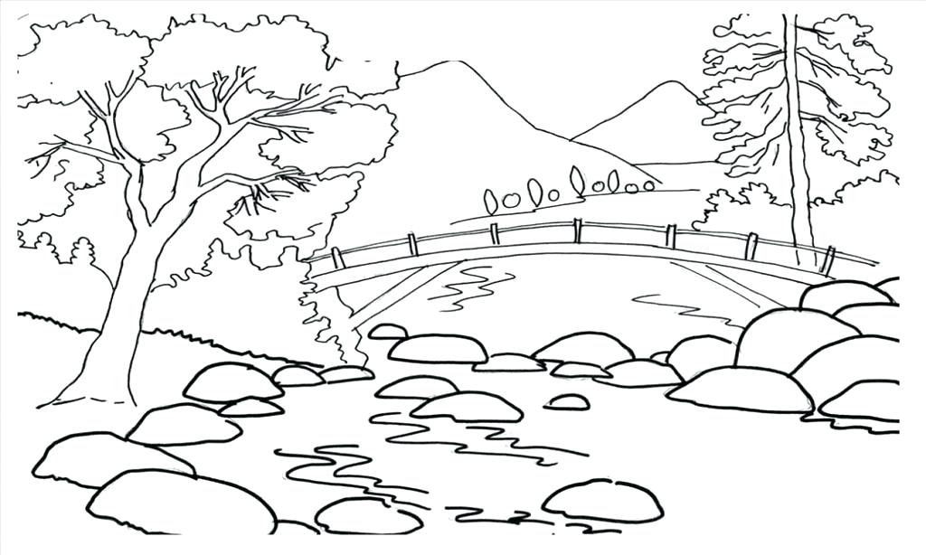 1024x614 Landscape Color Pages Mountain Coloring Page Mountain Scenery