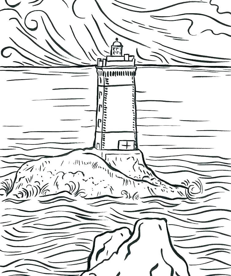 753x900 Mountain Scenery Coloring Pages