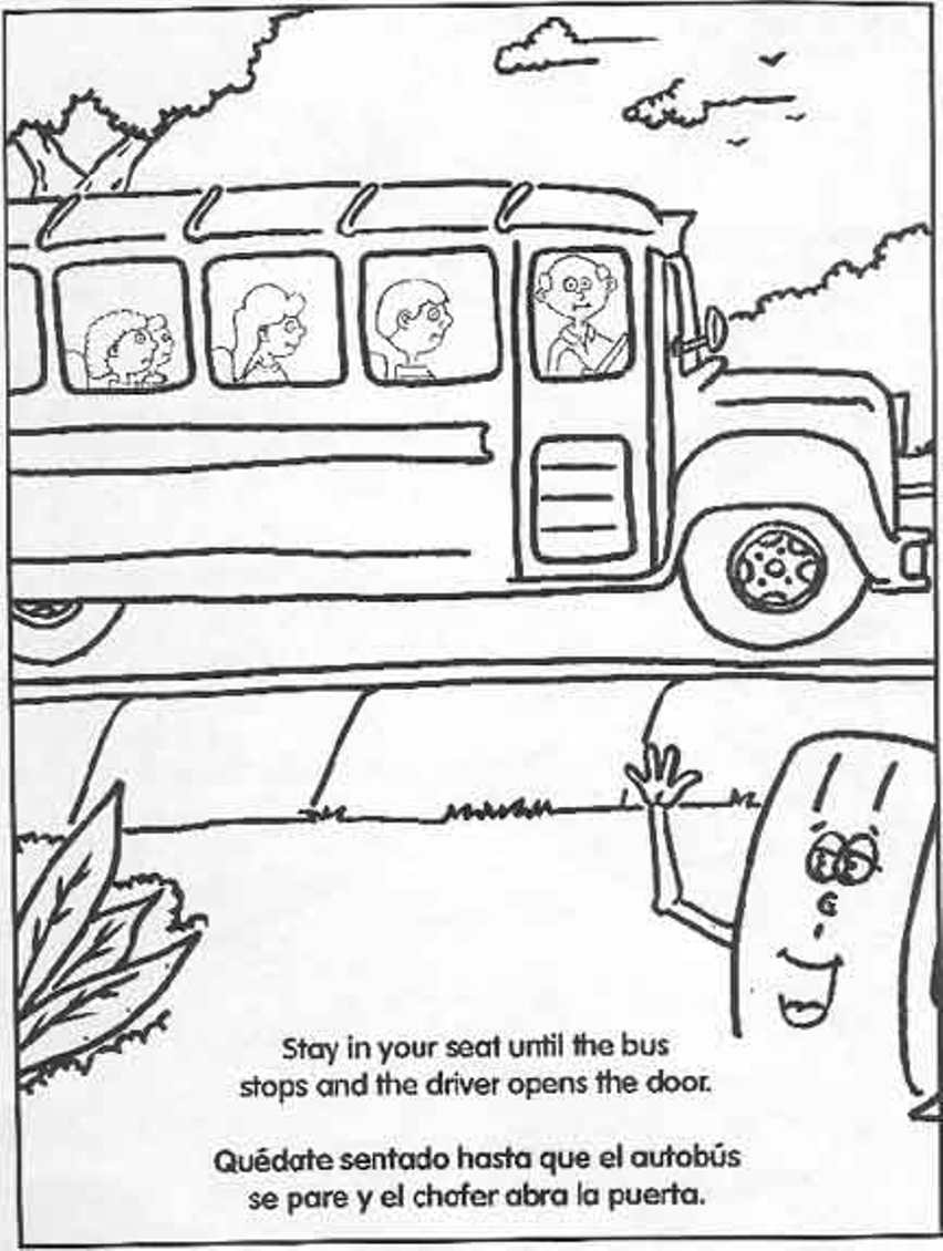 852x1130 School Bus Safety Printable Coloring Pages