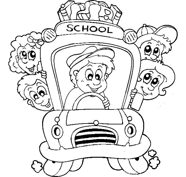 600x569 School Bus Driver Coloring Pages Printable