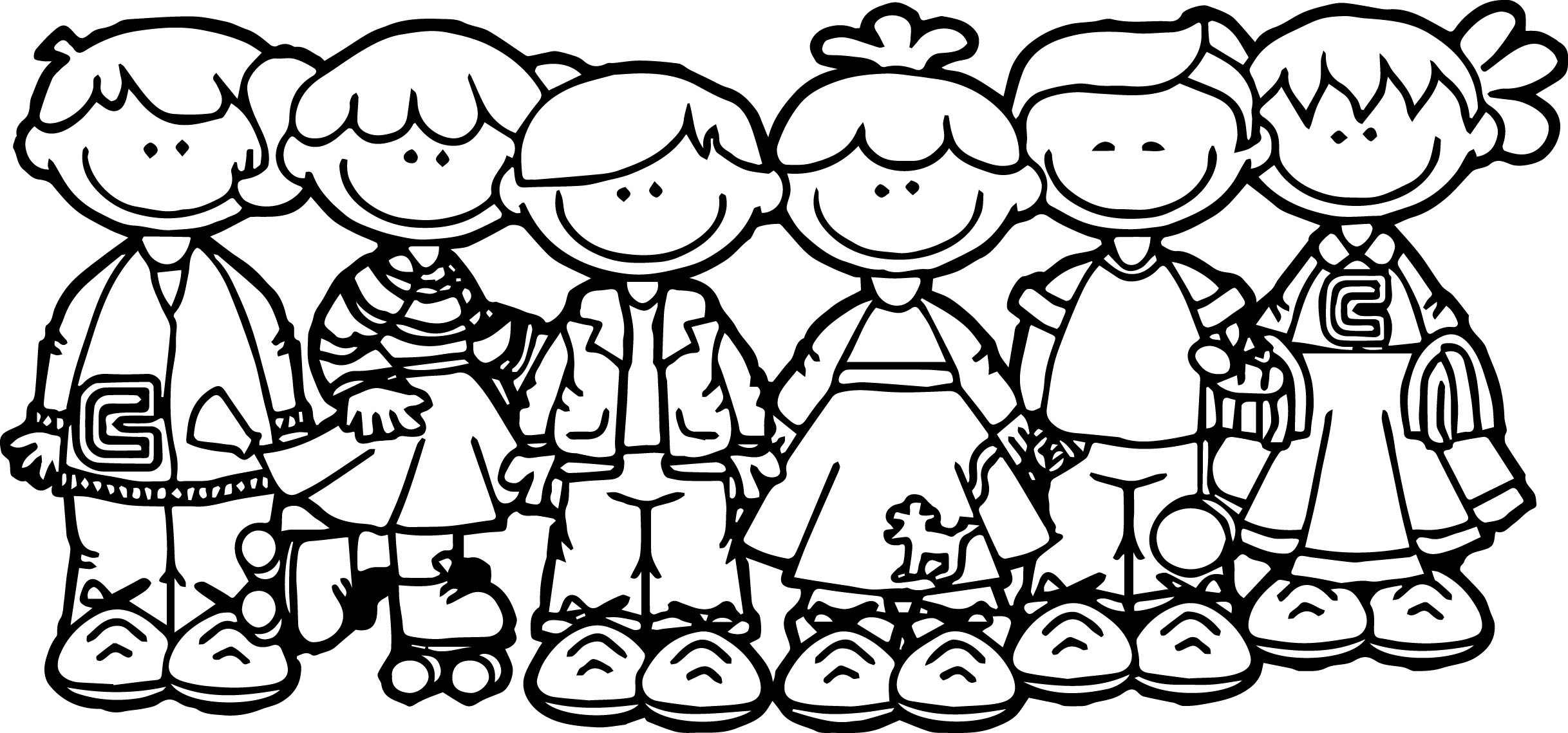 2435x1139 School Coloring Page Best Of 100 Days School Children Coloring