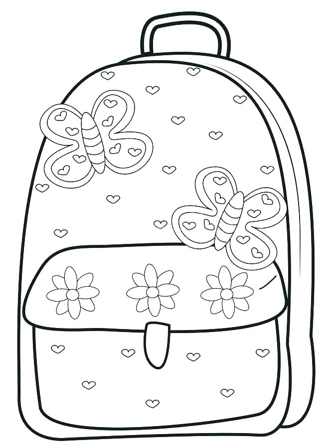 662x900 School Bag Coloring Pages School Supplies Coloring Pages School