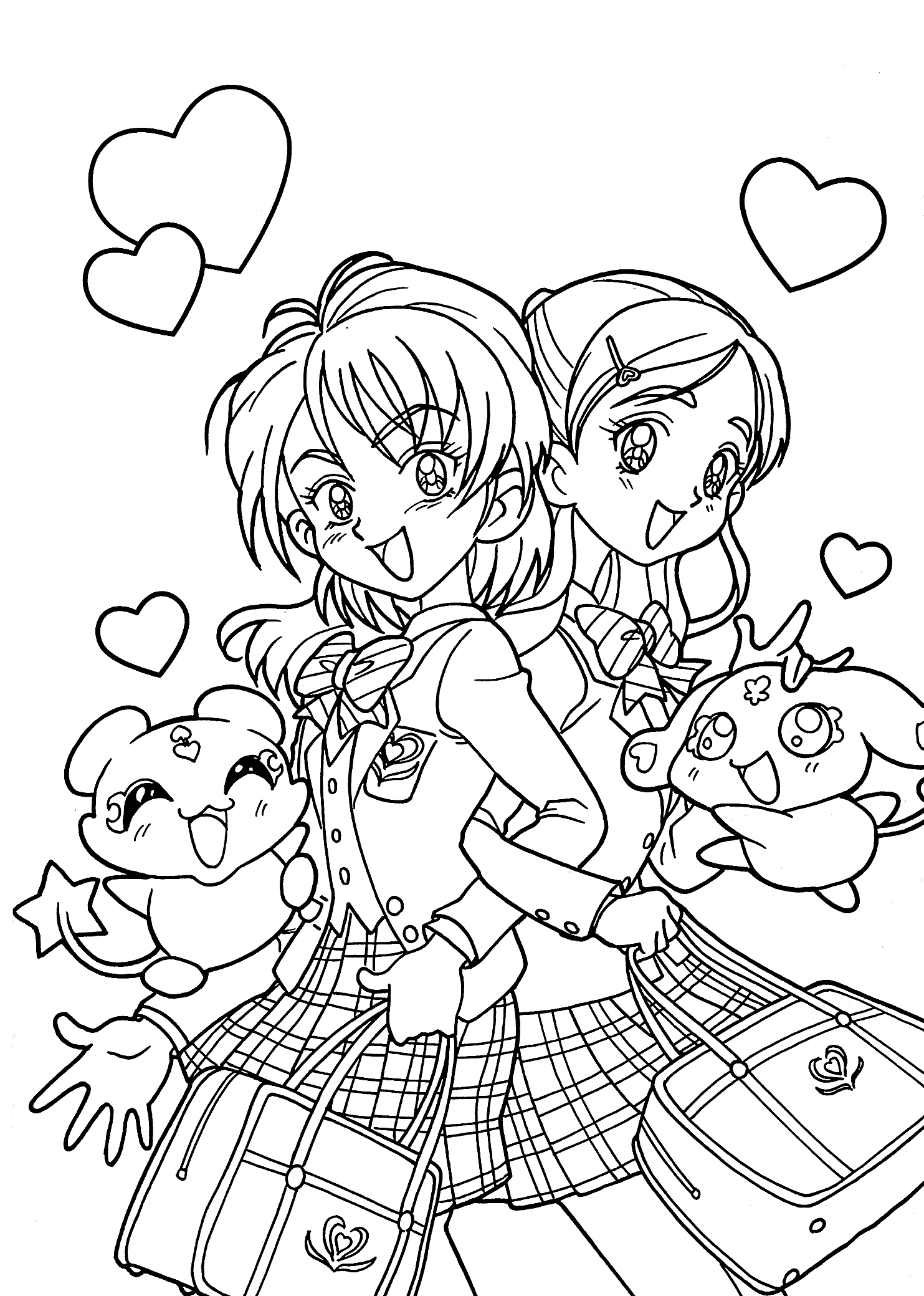 1483x2079 Anime School Girl Coloring Pages Collection Free Coloring Sheets
