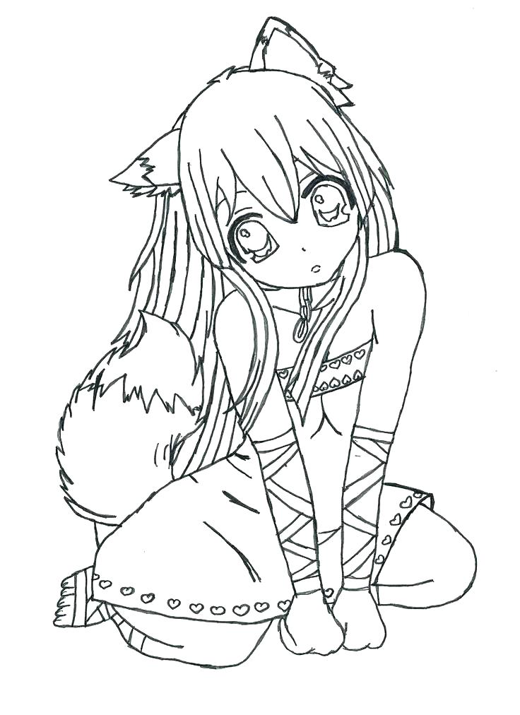 736x1012 School Girl Coloring Page Stock Illustration Illustration