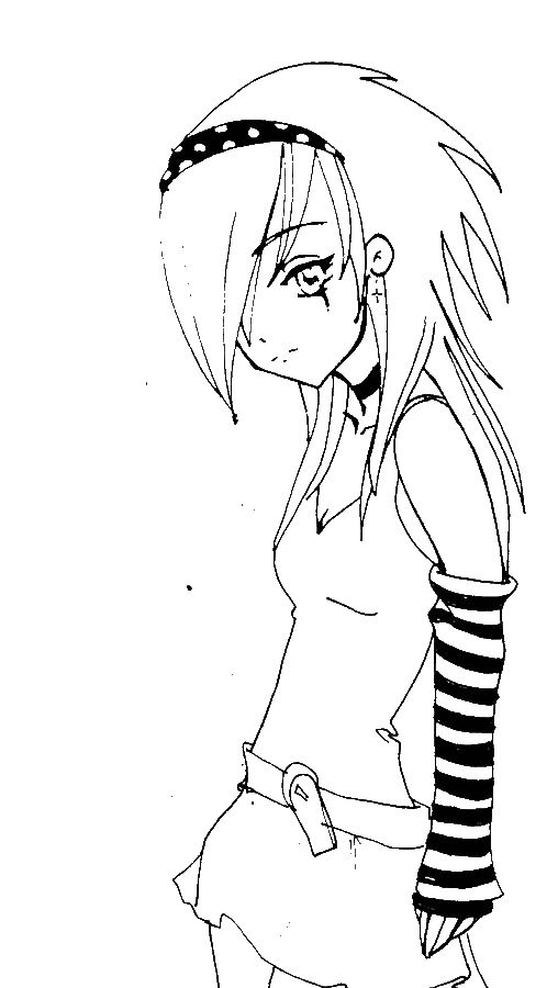508x900 Anime School Girls Coloring Pages For Adults Anime