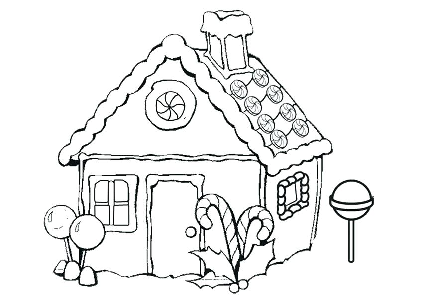850x600 Printable House Coloring Pages House Color Page Free Gingerbread