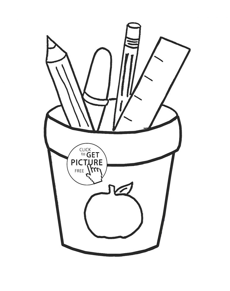 775x979 Coloring Pages Of School Supplies Coloring Page For Creativity