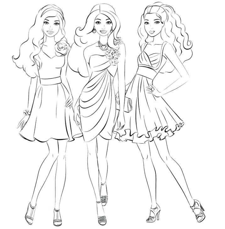 716x730 Barbie And Friends Coloring Pages Is Unhappy School Uniform Barbie
